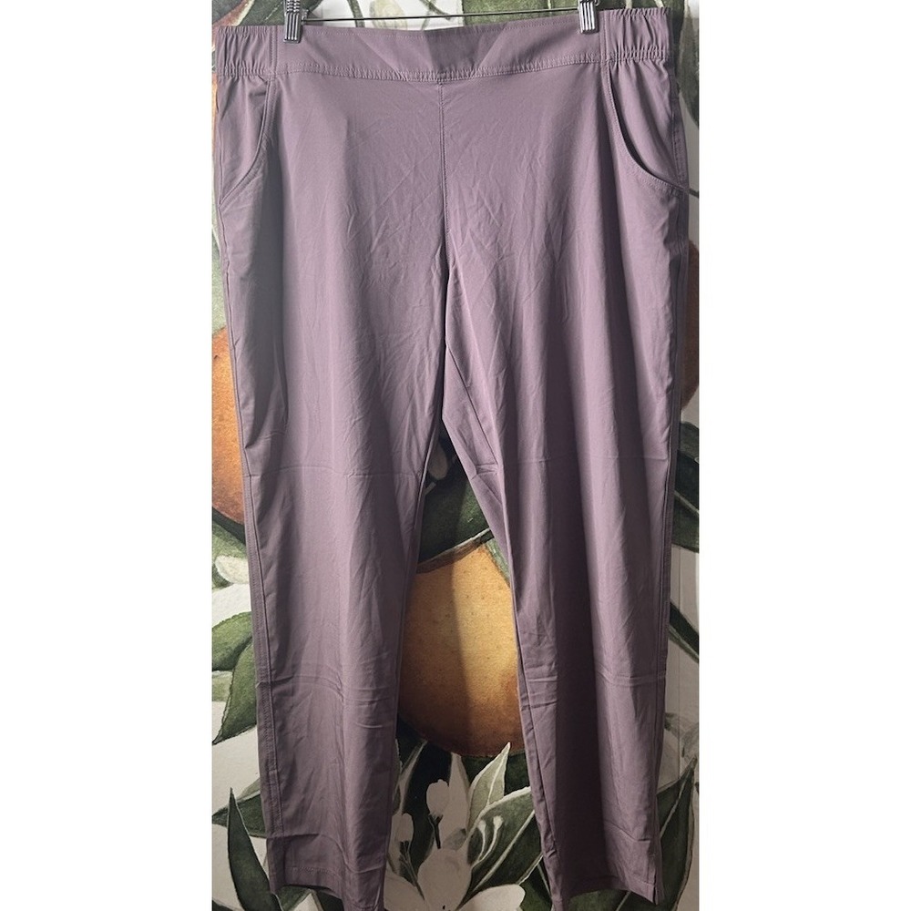 Eddie Bauer XL Womens Mauve‎ Pink Pull on Quick Dry Ankle Pants Camping Hiking
